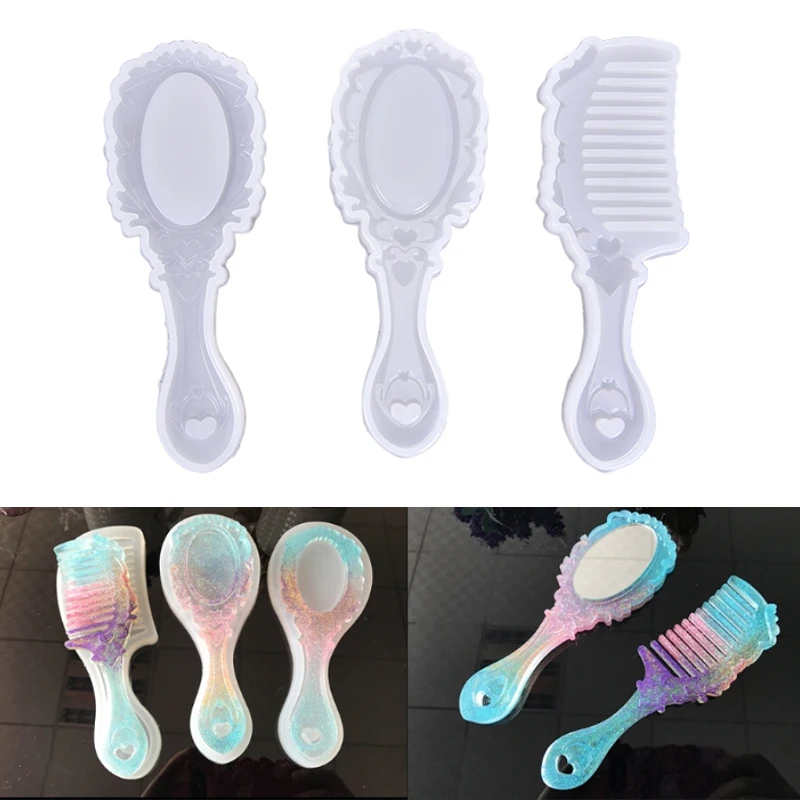 Cosmetic Tools Makeup Mirror Comb Silicone Mold DIY Hand Craft Making Tools Epoxy Resin Jewelry Making