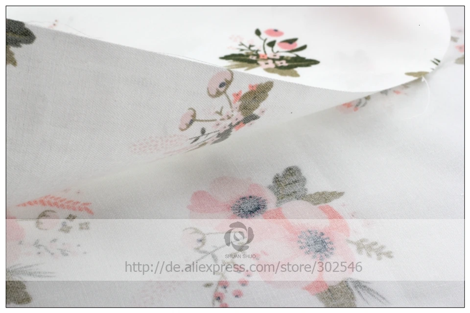 Shuanshuo Цветочные серии саржевого хлопка текстиль для Лоскутной Ткани, DIY Швейные стеганые жировые кварталы материал для ребенка& Chil 6 шт