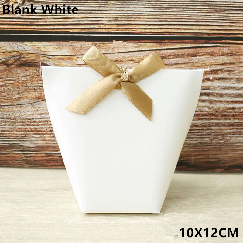 5 шт черно-белая Мерси спасибо подарочная упаковка конфеты крафт бумажный мешок Свадебные драже Подарочная коробка печенья подарочные пакеты упаковочные принадлежности - Цвет: S Blank white