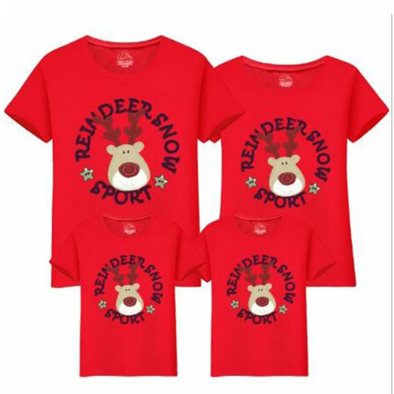 Одинаковая одежда для всей семьи с рождественской любовью одежда для мамы и дочки семейная футболка одежда для мамы и сына хлопковая одежда для папы и сына - Color: Red