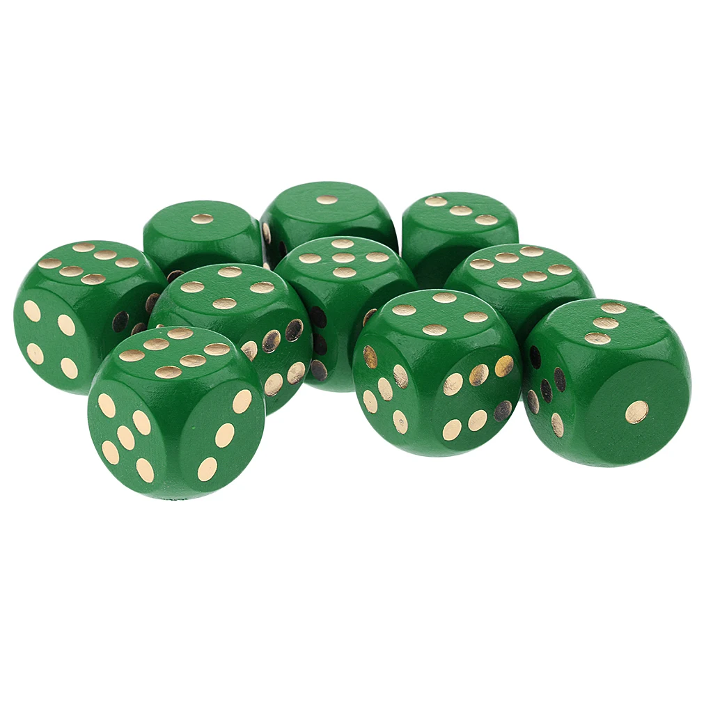 10 pcs 6 Sided Wooden Dice 20mm Size Perfect for Tabletop Wargames Role Playing Games RPGs MTG TRPG Roleplaying Games