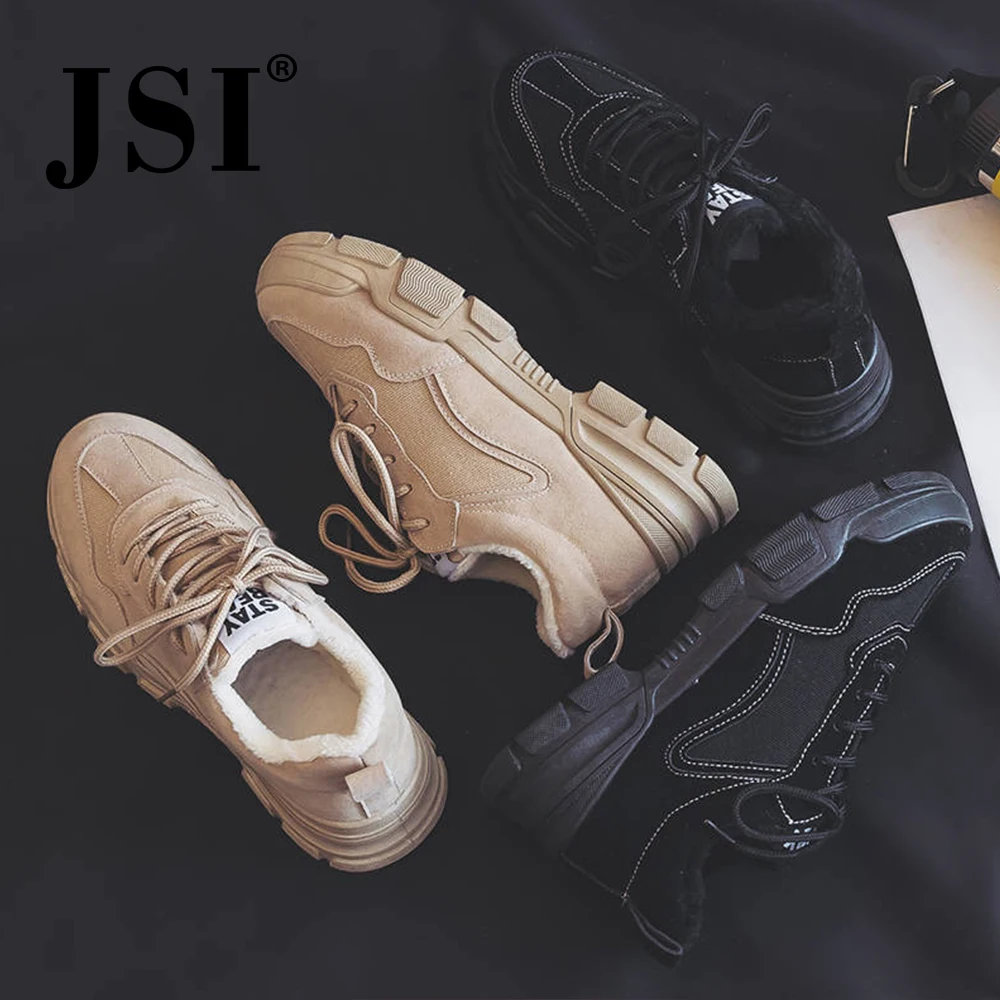JSI новые зимние кроссовки модные теплые короткие плюшевые женские ботинки с