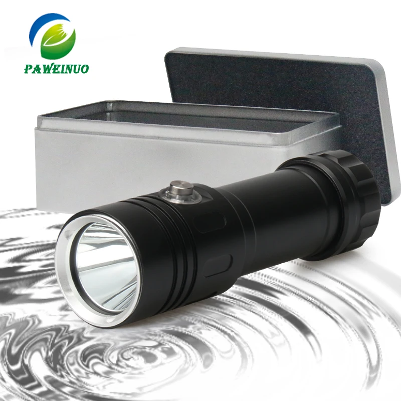 

Magnetic switch Diving led flashlight torch XM L2 high power underwater lamp 100m waterproof 18650 26650 battery rechargeable