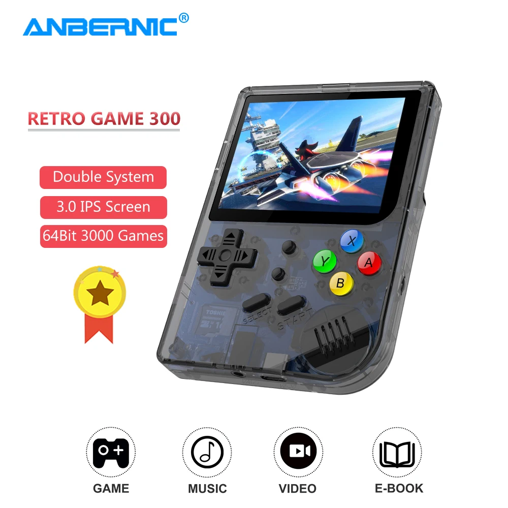 ANBERNIC-Новинка RG300 Ретро игровая консоль IPS экран 3000 видео игры 32G TF двойная система