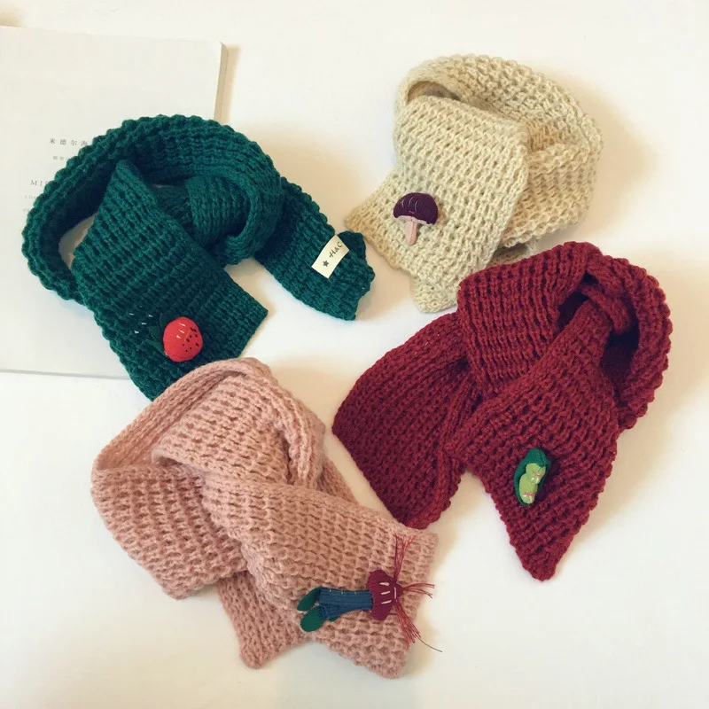 Fruit and vegetable decoration Knitting wool Winter Scarf For Children Boy girl Scarf Thickened Collar Scarves Neck Scarf