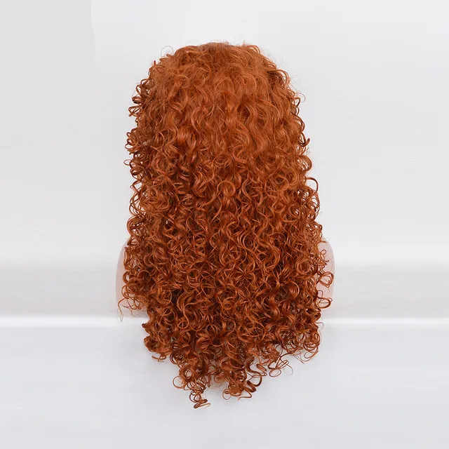 Женский парик для Хэллоуина, женский парик для косплея Мерида, оранжевый парик с длинными волнистыми волосами, костюмы
