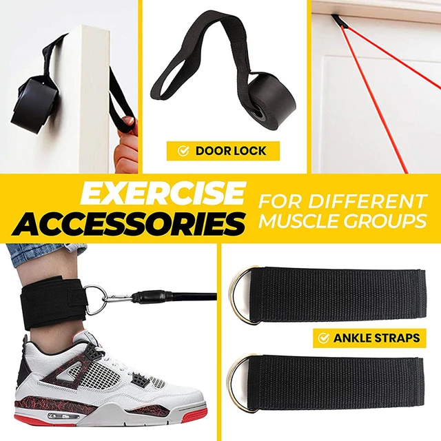 11 Pieces Yoga Resistance Bands Set Power Rubber Elastic Tube Expander Home Gym Fitness Workout Exerciser Pull Up Strength Ropes 5