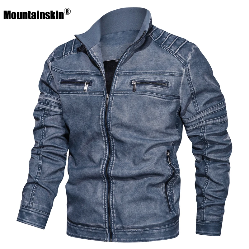 

Mountainskin Leather Jacket Mens Winter Autumn Men's Motorcycle PU Jacket Fashion windproof Coats Male Brand Clothing 6XL SA791