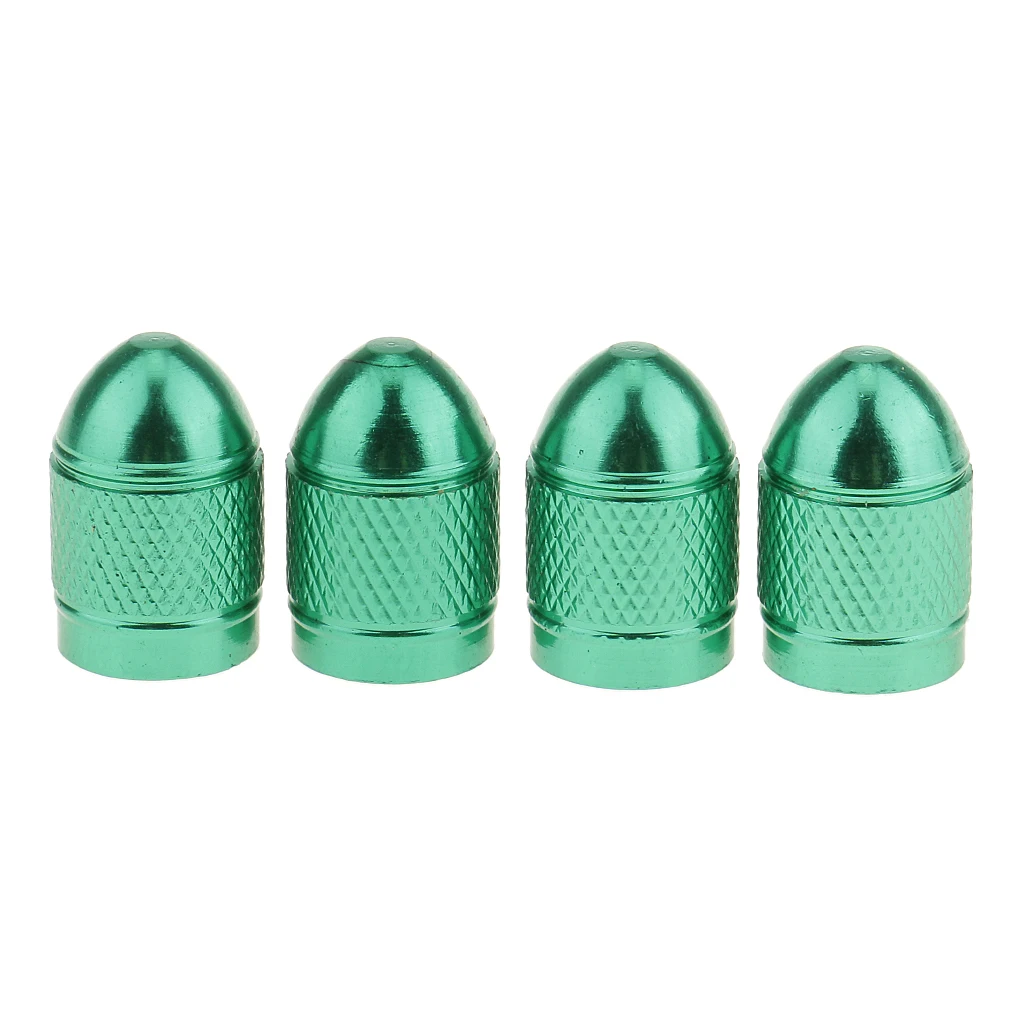 4x Aluminum  Style Rim Valve/Wheel Air Port Cover Stems Caps Green