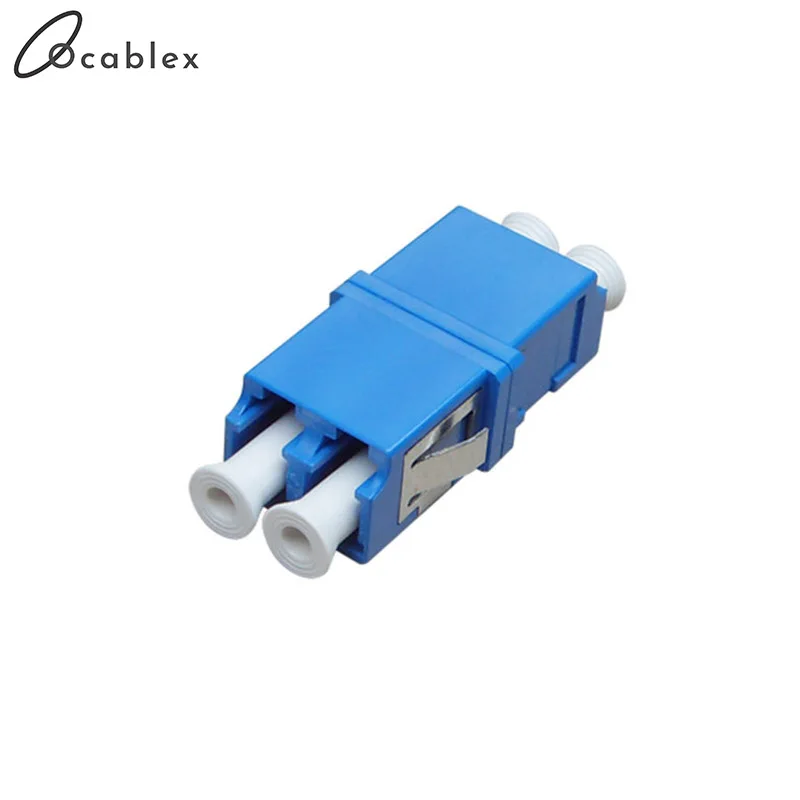 50 шт./лот LC оптоволоконный адаптер FTTH DX SM Дуплексный UPC фланцевый соединитель