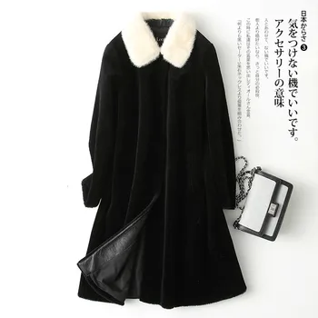

Real Fur Coat Women Sheep Shearing Winter Coat Women Real Mink Fur Collar Wool Jacket Women Clothes 2020 Abrigo Mujer XR581YY959