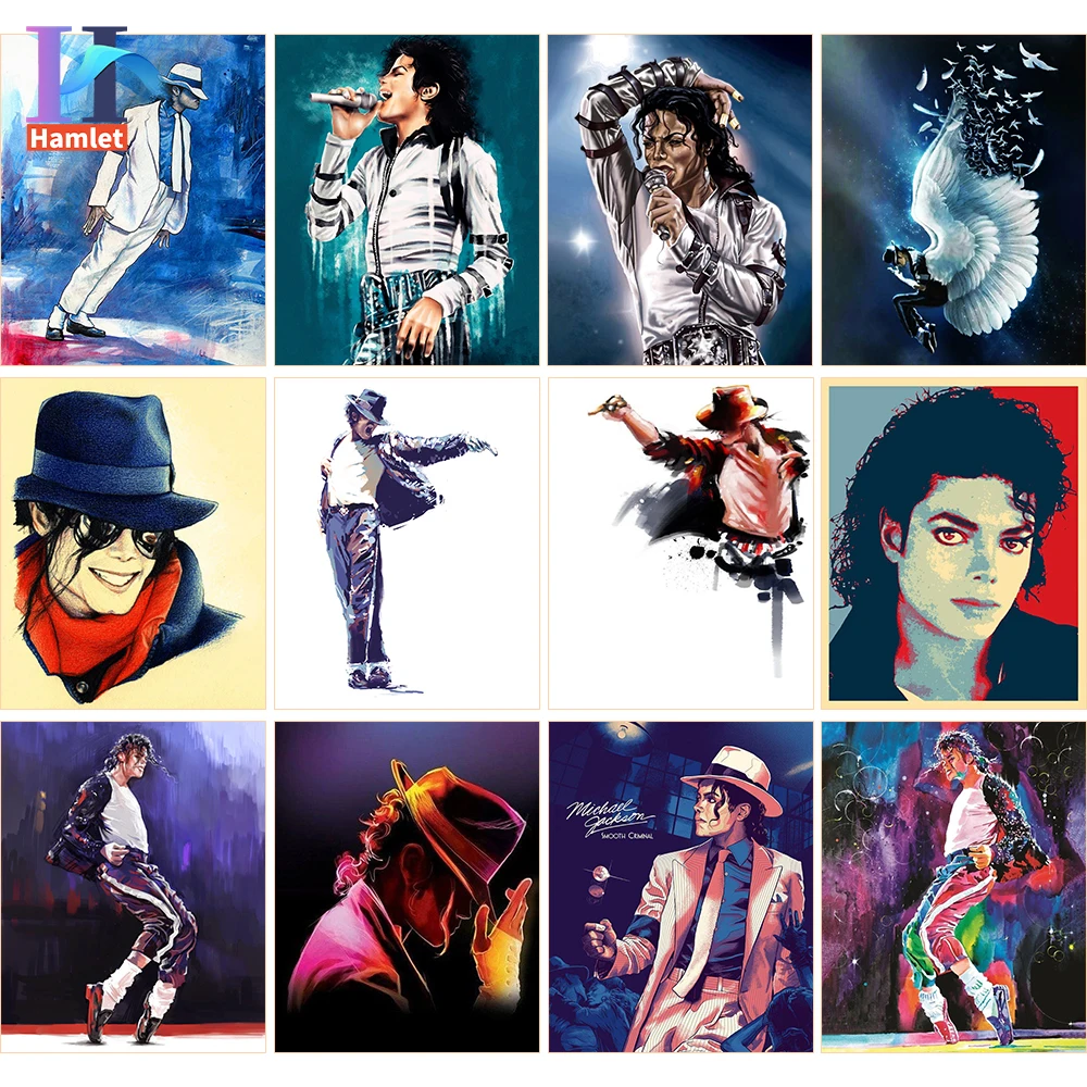 Diy Painting By Numbers Michael Jackson Hand Painted Kits Drawing