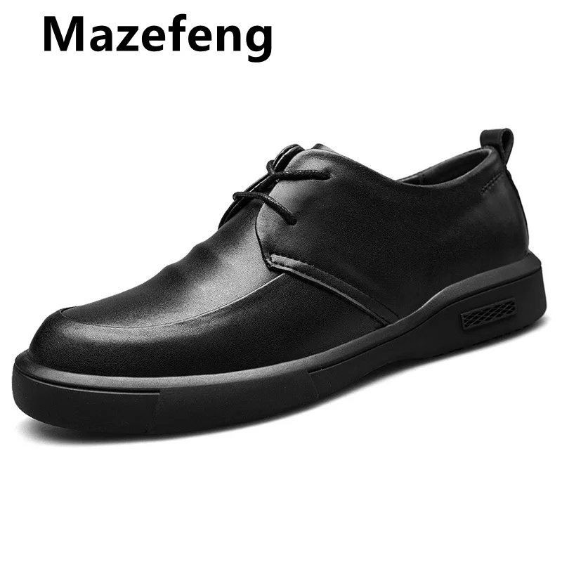 New Men Dress Shoes High Quality Leather Formal Shoes Men Big Size 38-45 Oxford for Fashion Office