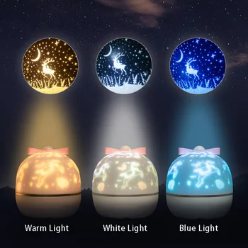 

Projector Night Light USB Projection Lamp LED Lights For Bedroom Party Home Decor Kids Baby Gift 2 in 1 Projection Night Lamp