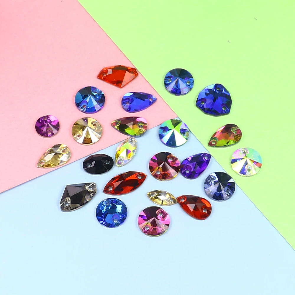 60 шт смешанные формы цвет Кристалл пришить стразы кристаллы и камни страз