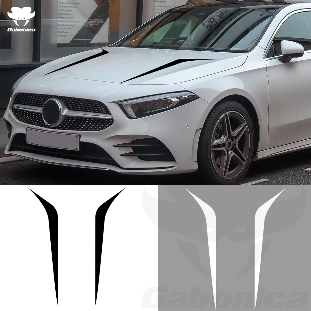 

2PCS Car Hood Cover Stickers For Audi BMW Ford Volkswagen Toyota Renault Mercedes Benz Lada Bonnet Auto Accessories Film Decals