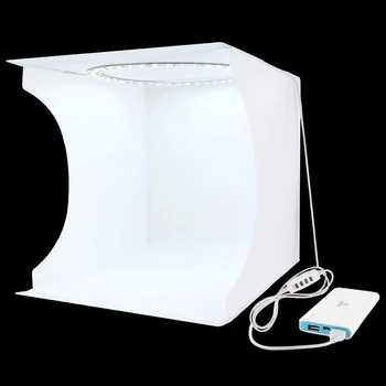 

30cm Mini Foldable Photo Studio Box Photography Lightbox Studio Shooting Tent kit with LED Ring & 6 Color Backdrops