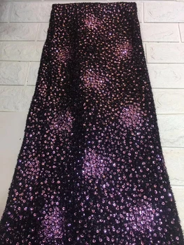 

African lace fabric 2019 embroidery mesh French tulle lace high quality sequined lace fabric for Nigerian party dress ZX3366