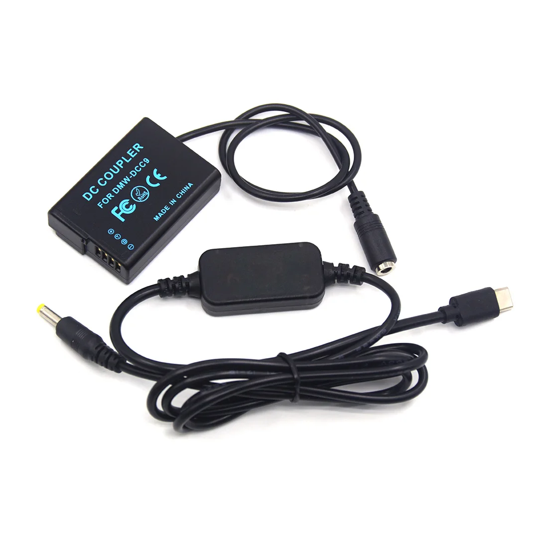 Convertitore Di Usb-Pd Di Tipo C Di Usb Al Cavo Di Cc + Dmw-Dcc9 Batteria Fittizia Di Dmw-Bld10 Per Lumix Dmc-Gx1 Dmc Gf2 G3 G3K G3R G3T G3W G3Egk Gf