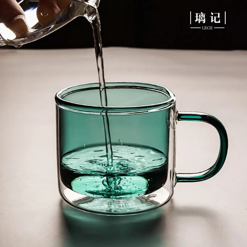 250ML Double-layer High Borosilicate Colored Glass Insulated Mug Creative Coffee Birthday Christmas Gift Cups | Дом и сад