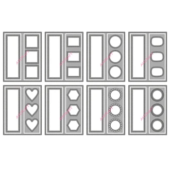 

8pc Peekaboo frame Metal Cutting Dies for diy Scrapbooking Photo Album Decorative Embossing PaperCard Crafts Die2020