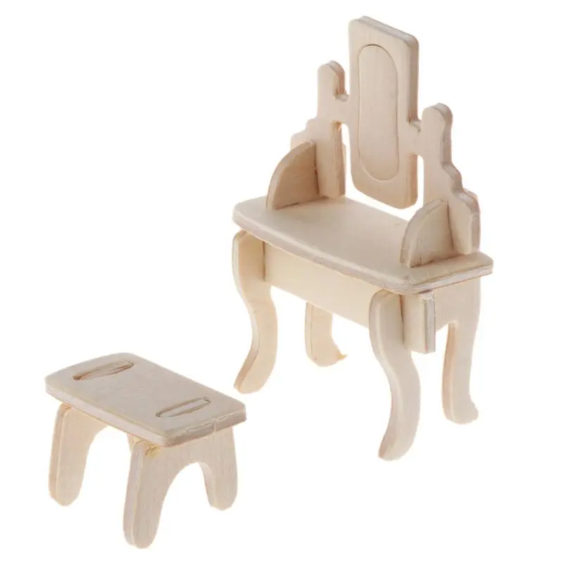 Мини 3D деревянные головоломки DIY 34 шт. Миниатюрный 1:12 кукольный домик мебель для кукольного строительства модель детская игрушка подарок