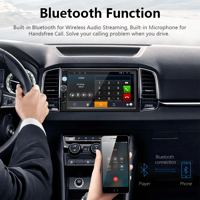 Perfect Jansite 7" 2 din Car Radio RAS AM/FM Android 8.1 player + Digital Touch screen GPS Navigation mirror-link Autoradio Backup camer 3