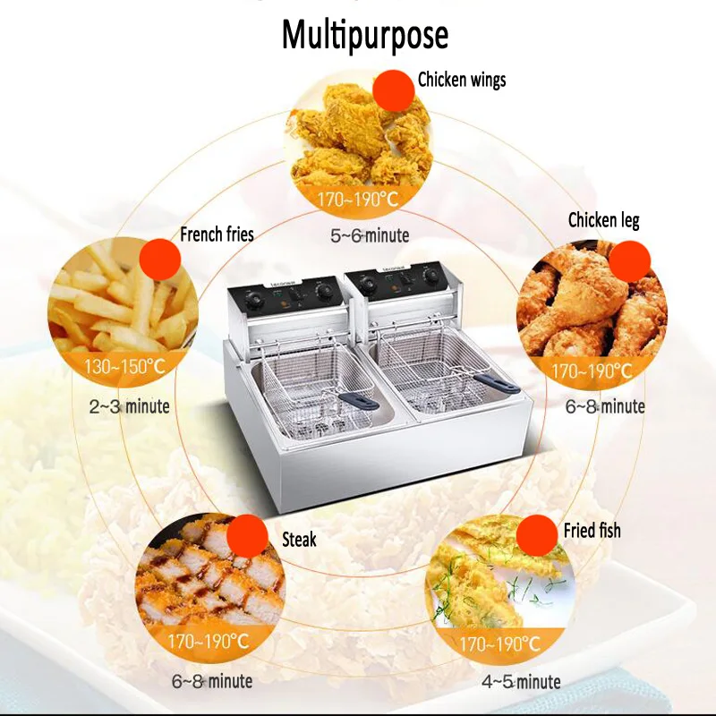 Фритюрница электрическая фритюрница Zwillingszylinder Friteuse Kommerziell Einzylinder электрическая фритюрница Zuhause