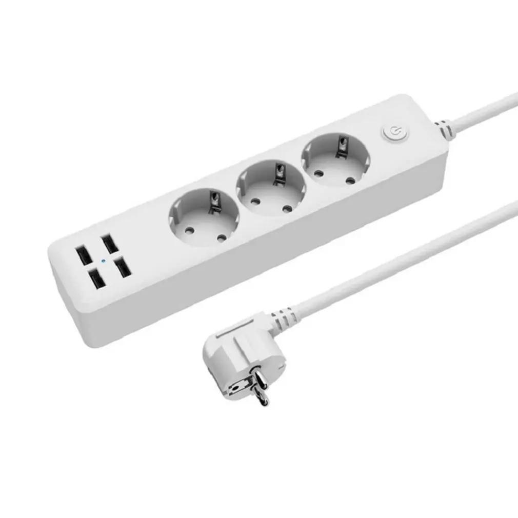 Удлинитель с европейской вилкой 4USB + 3 штекерами 1 8 м|Удлинители электрические| |