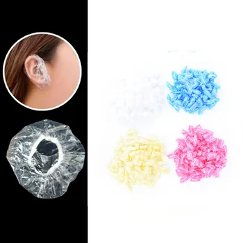 20/100Pcs Thickened Disposable Plastic Waterproof Ear Protector Cover Caps Salon Hairdressing Dye Shield Earmuffs Shower Tool 2