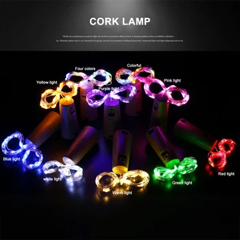 

LED Wine Bottle Lamps Wire Christmas String Lights 2m 20LEDs Cork Shape Copper Cafe Restaurant Exquisite Ornament