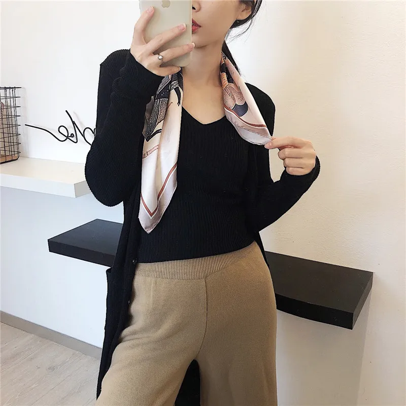 Écharpe Carrée En Soie Mélangée Grande – Foulard Multi-Motifs Élégant, Bandeau Cheveux Ou Accessoire Mode Femme
