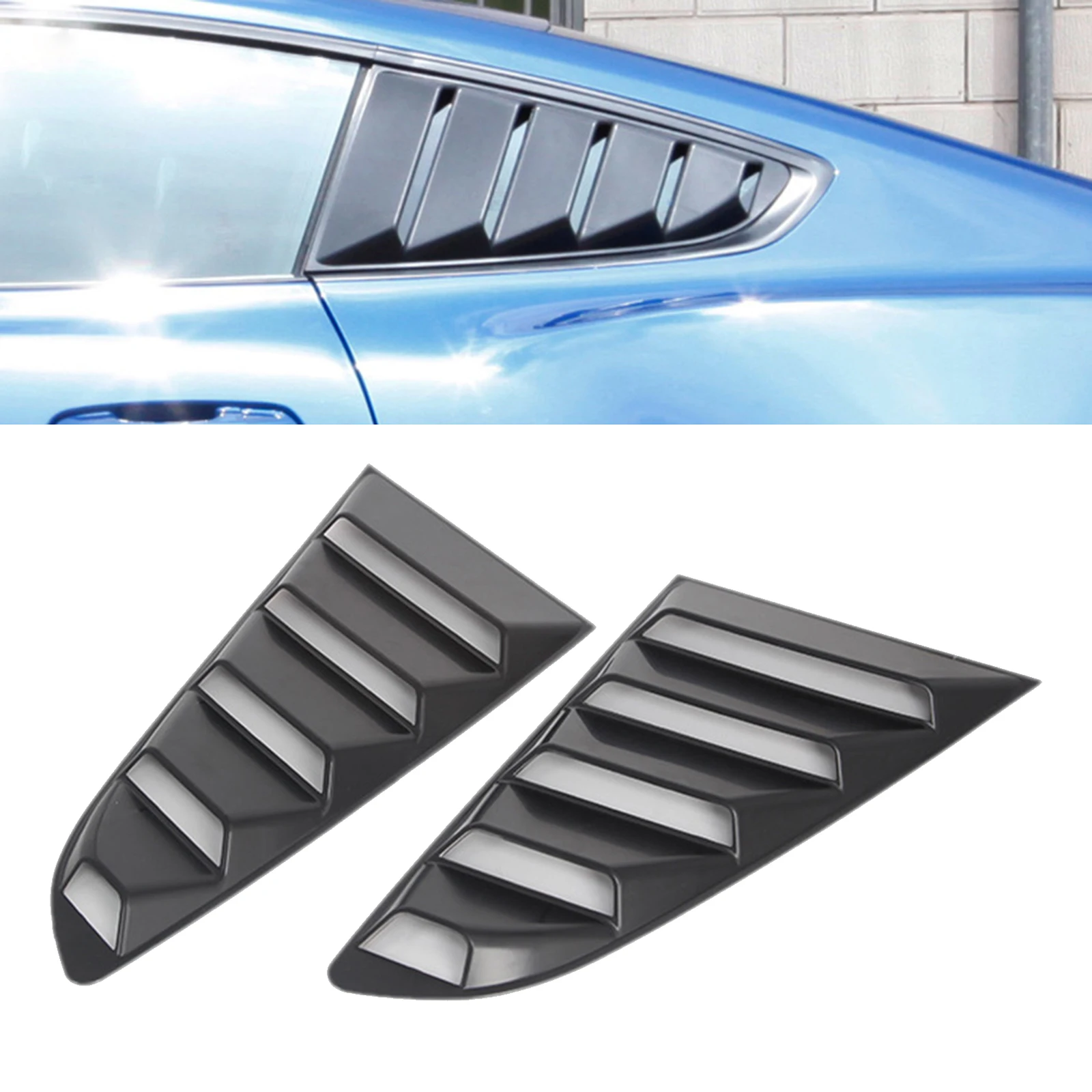 1 paar Hinten Seite Fenster Lamellen Spoiler Panel Abdeckung Für Ford  Mustang 15-21 Auto Zubehör Ersatz