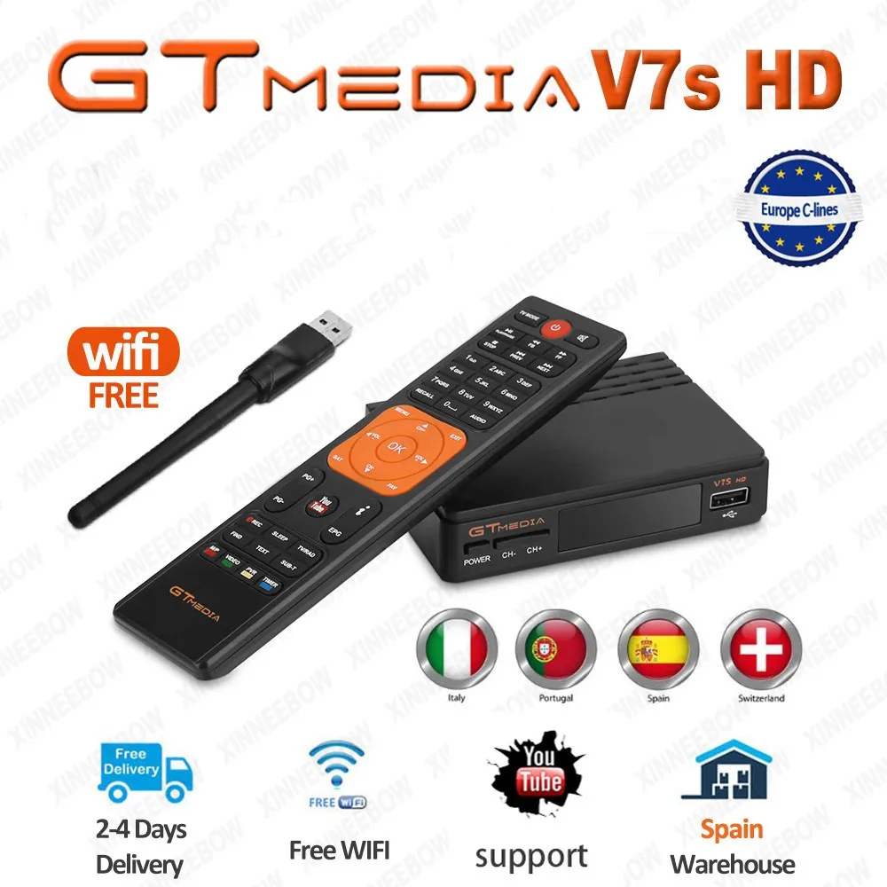 Горячая Распродажа DVB S2 цифра спутниковый телевизионный ресивер Gtmedia V7S HD 1080P