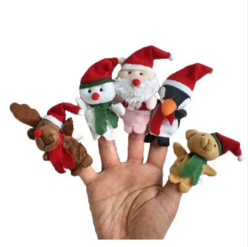 5 шт./компл. мультфильм Санта Клаус Wapiti Снеговики бархат палец плюшевые игрушки ткань развивающие Рука История на пальцы на Рождество
