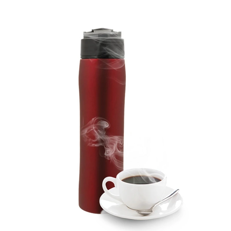 Original Portable French Press Coffee Maker Vacuum Insulated Travel Mug Premium Stainless Steel Hot And Cold Brew Great For Comm