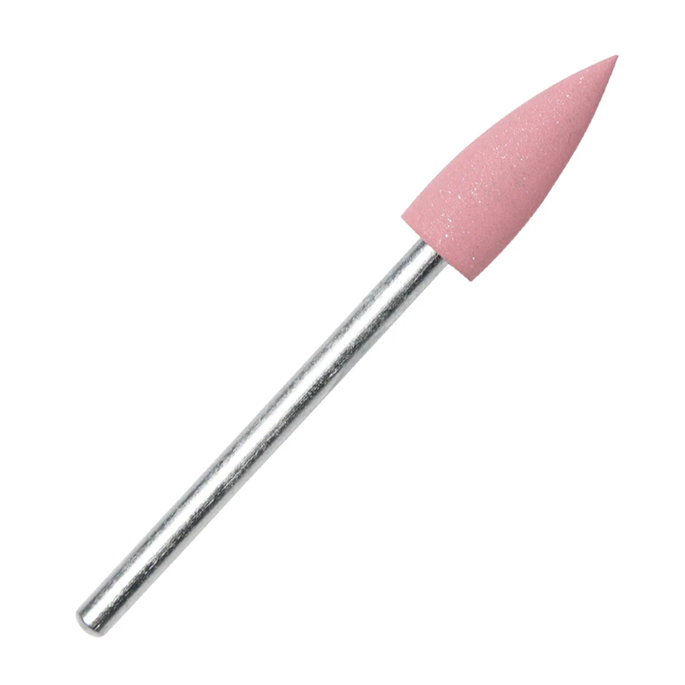 pink 1 шт. сверла для ногтей, резак для кутикулы, силиконовая полировка пламени, вращающийся инструмент для чистки, аксессуары для электрического маникюрного станка, LAGJ01 - Цвет: pink