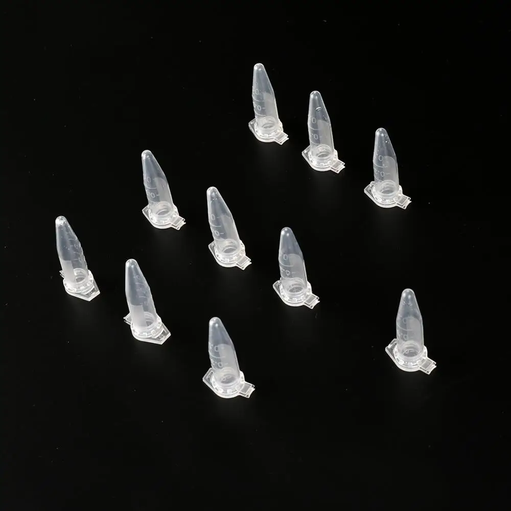 100 Pcs 0.5ml Clear PP Plastic Test Tube Centrifuge Vial Snap Cap Container Laboratory Sample Specimen School Stationery plastic test tubes centrifuge tube