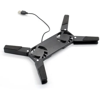 

Pad DC5V Stable Mini Universal Heat Dissipation External Low Noise 2 Fans Black Holding Laptop Cooler
