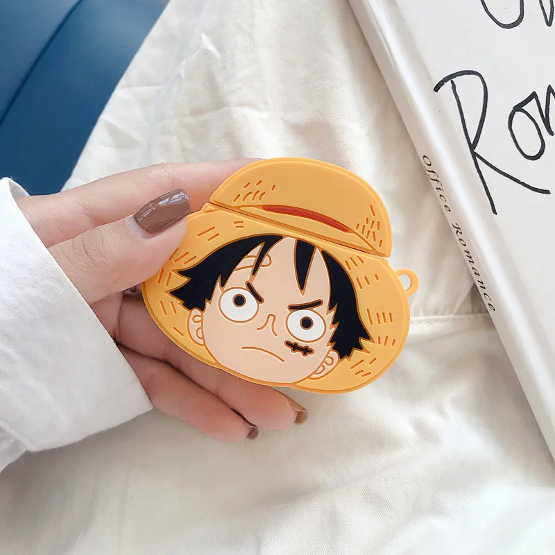 Для AirPods 2 Bluetooth беспроводной чехол для наушников Аниме one piece Luffy чехол для AirPods наушники зарядное устройство чехлы с принтом из мультфильма