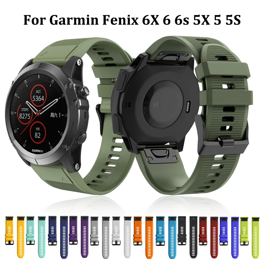 

2021 New Soft Watchband for Garmin Fenix 5X 5 5S Plus 3 3HR 6 6S 6X Pro Watch Quick Release Silicone Wristband Replacement Strap