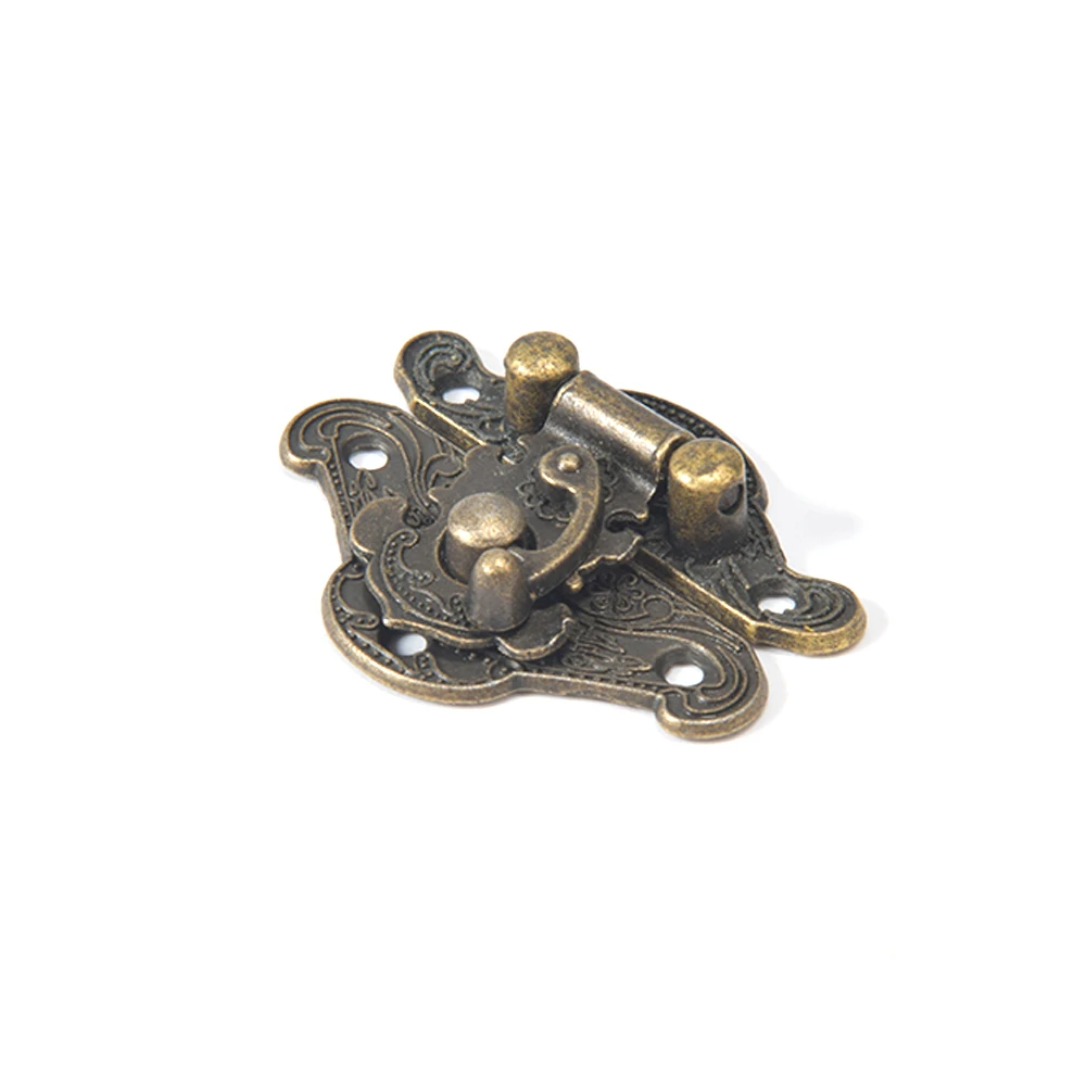 Antique Bronze Hasp Latch Jewelry Wooden Box Lock Mini Cabinet Buckle Case Locks Decorative Handle 3 Size Clasp Lock 4pcs