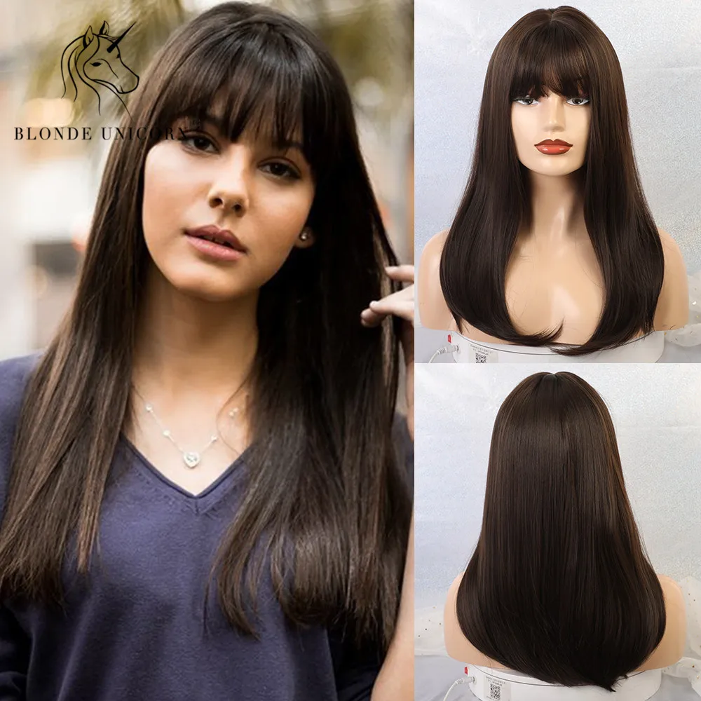 Baratos Pelucas rectas largas de unicornio Rubio de 18 \