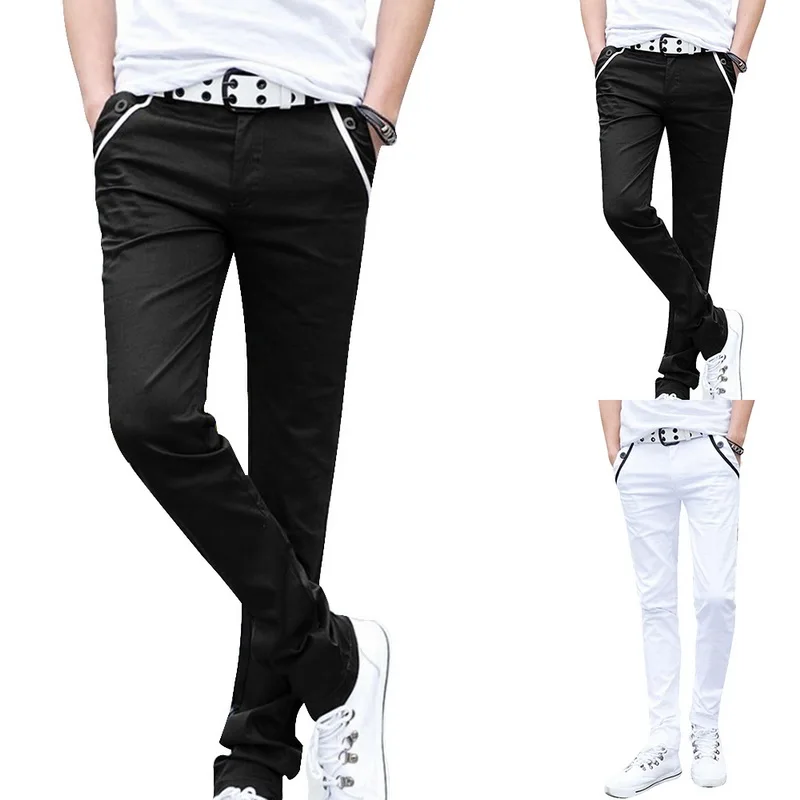 MoneRffi, новинка, мужские тонкие узкие брюки-карандаш, мужские бегуны, Корейская уличная одежда, повседневные длинные хлопковые одноцветные панталоны для мужчин