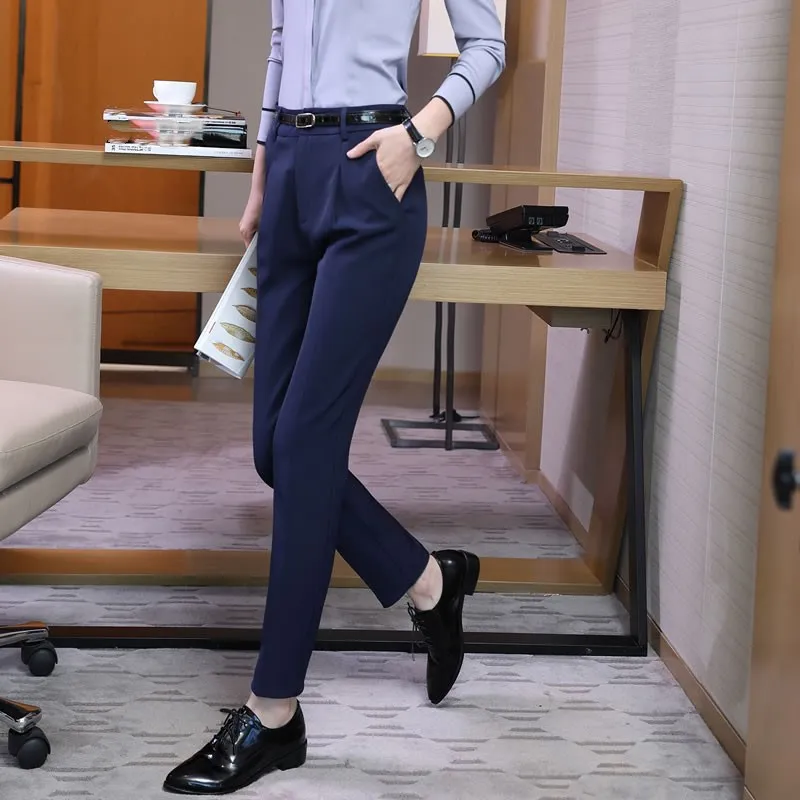 

Office Lady Pants Women Nice Spring Ol Pantalon Femme Casual Pants Elastic High Waist Slim Work Wear