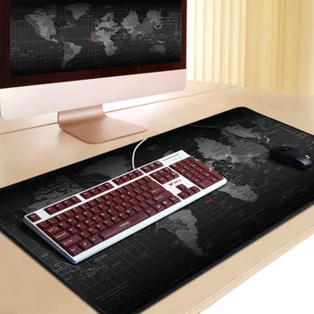 

Large Gaming Mouse Pad World Map Pro Mouse Pad Computer Mouse Mat Anti-slip Rubber Base Office Desk Mat Keyboard Pad Mause Pad