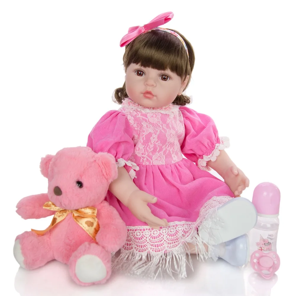24inch 60cm reborn toddler girl doll silicone vinyl reborn baby fashion doll toys gift for children