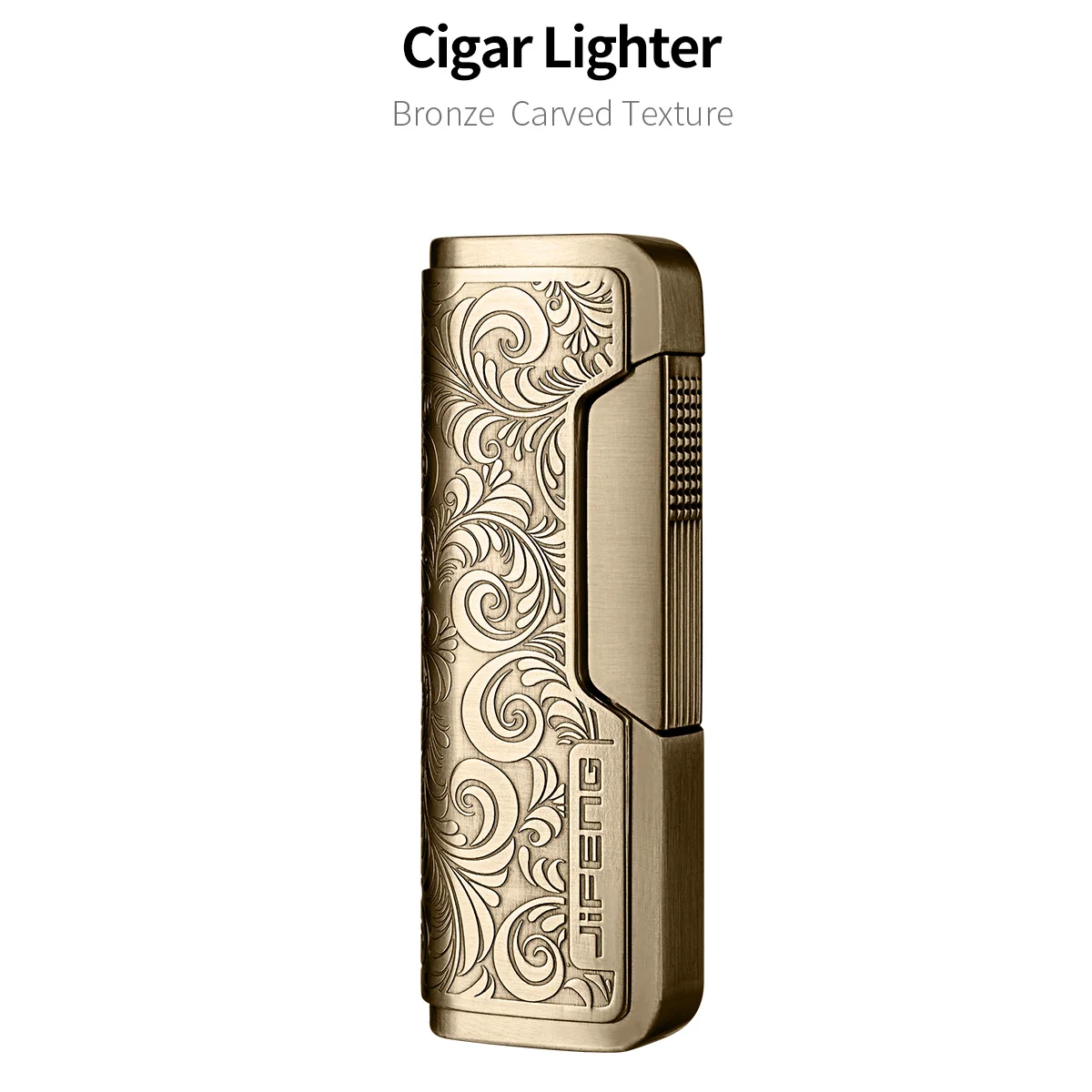 Luxury Cigar Lighter Cigar Cutter Set Straight Strong Fire Windproof Lighters Metal Stainless Sharp Cutter Exquisite Carving