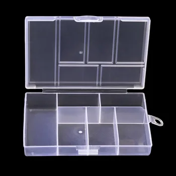 

6 Grids Transparent Plastic Storage Box for Jewelry Tool Box Bead Pills Organizer Sewing Tool Nail Art Cas Nail Art Equipment