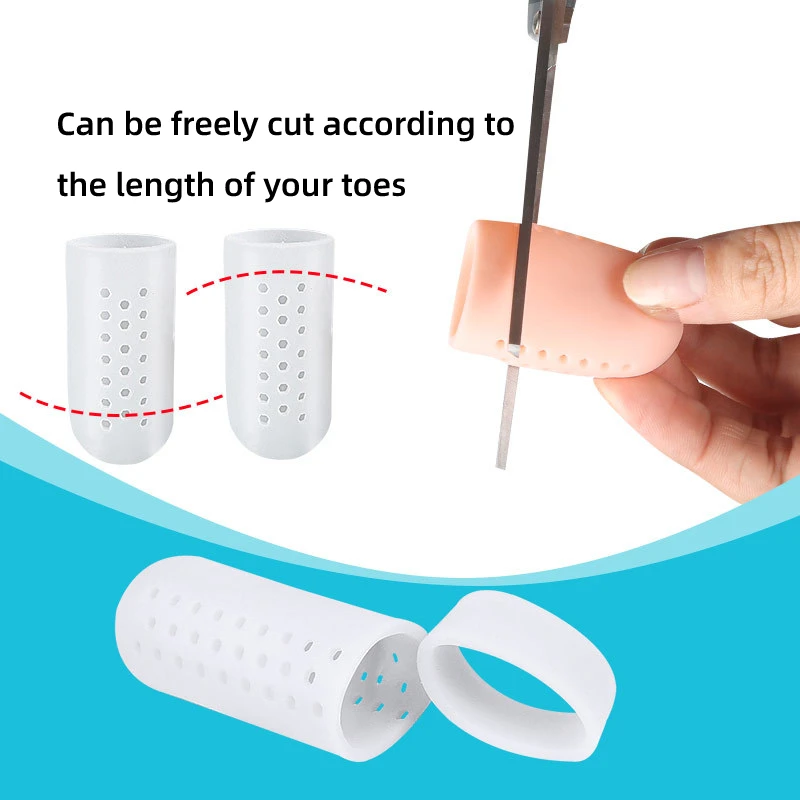 Finger Foot Care Toe Tube Protector Silicone Gel Bunion Corrector Separator Stretchers Corns Blisters Pain Relief 2pieces=1pair toe separators toe spreader toe corrector finger toe separator toe protectors